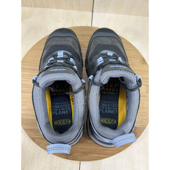 Keen Ridge Flex Low WP Blue Grey Leather Hiking Shoes Womens Size 7 - Picture 6 of 8